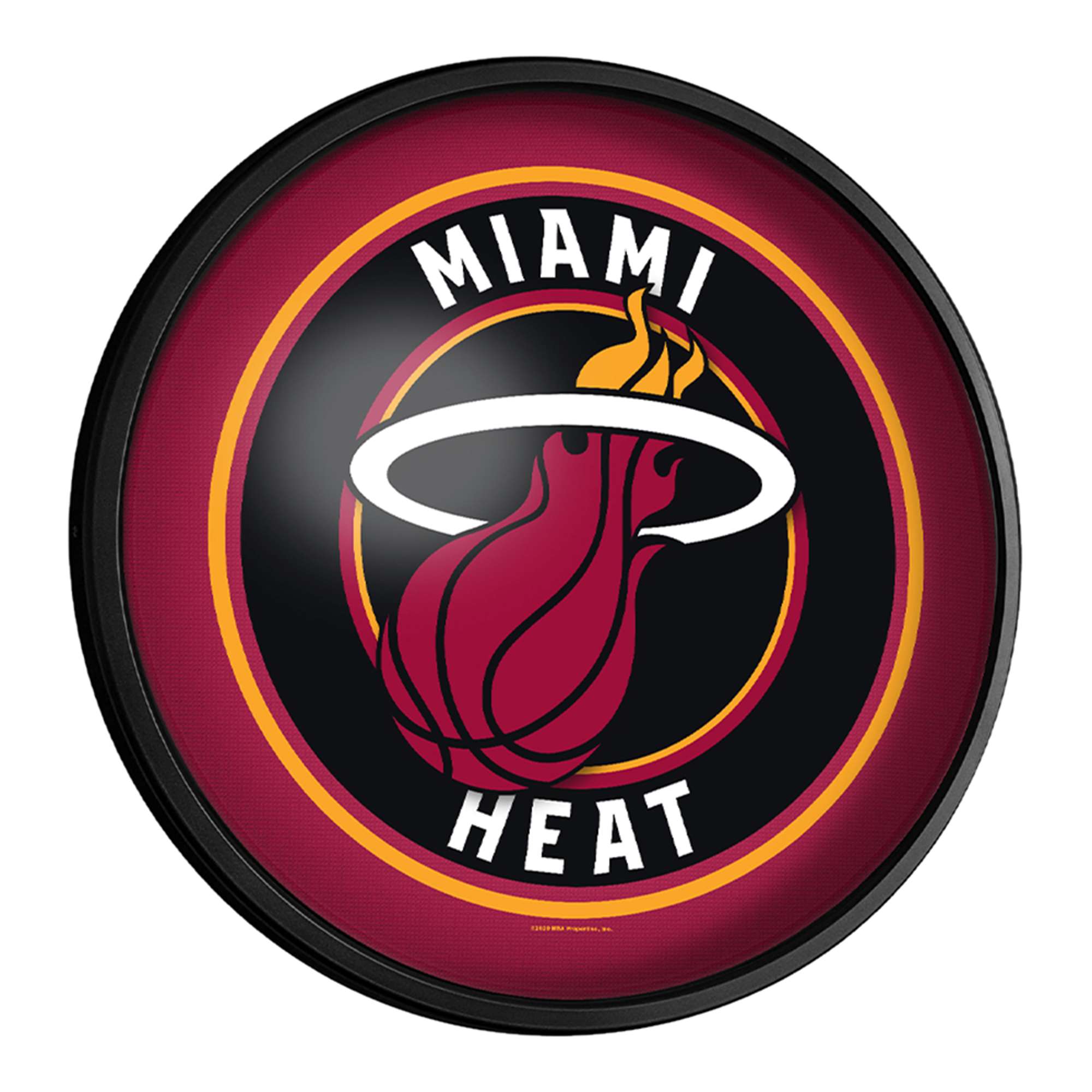 Miami Heat: Round Slimline Lighted Wall Sign