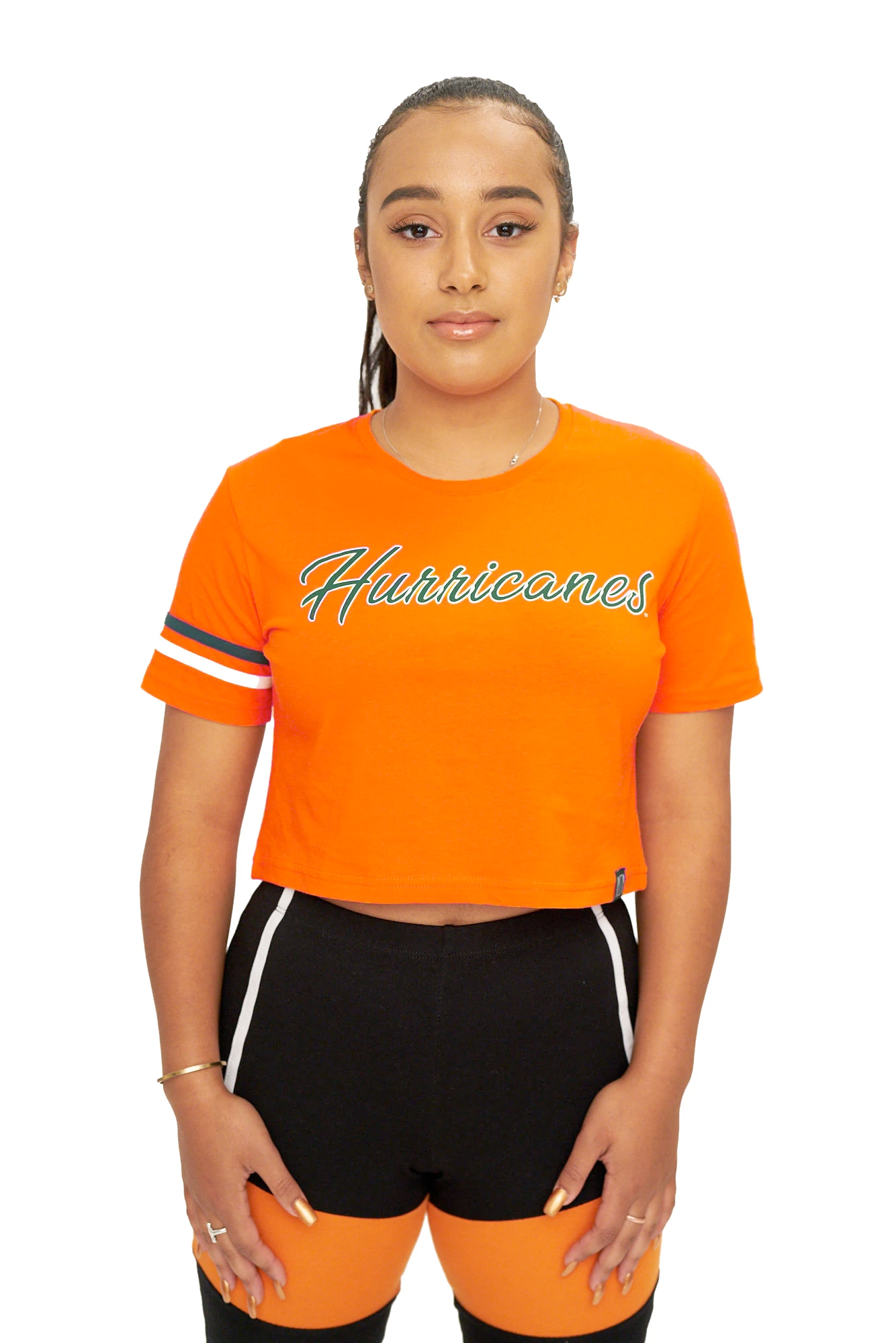 Miami Hurricanes INSZN Crop Top T-Shirt - Orange