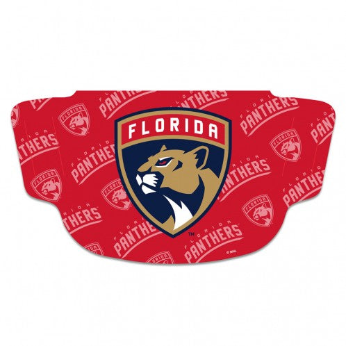 Florida Panthers Fan Mask Face Covers - Red Logo with Scatterprint
