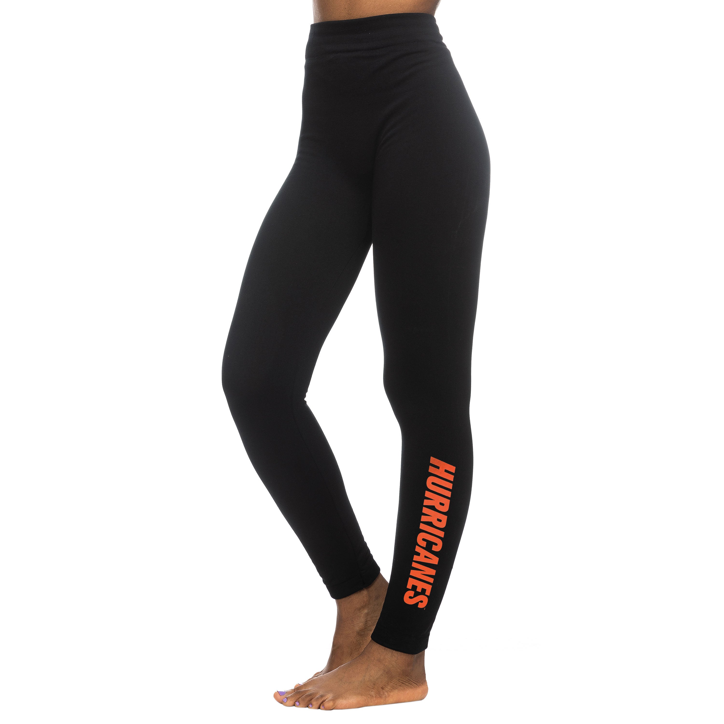 Miami Hurricanes ZooZatz Fleece Lined Leggings - Black