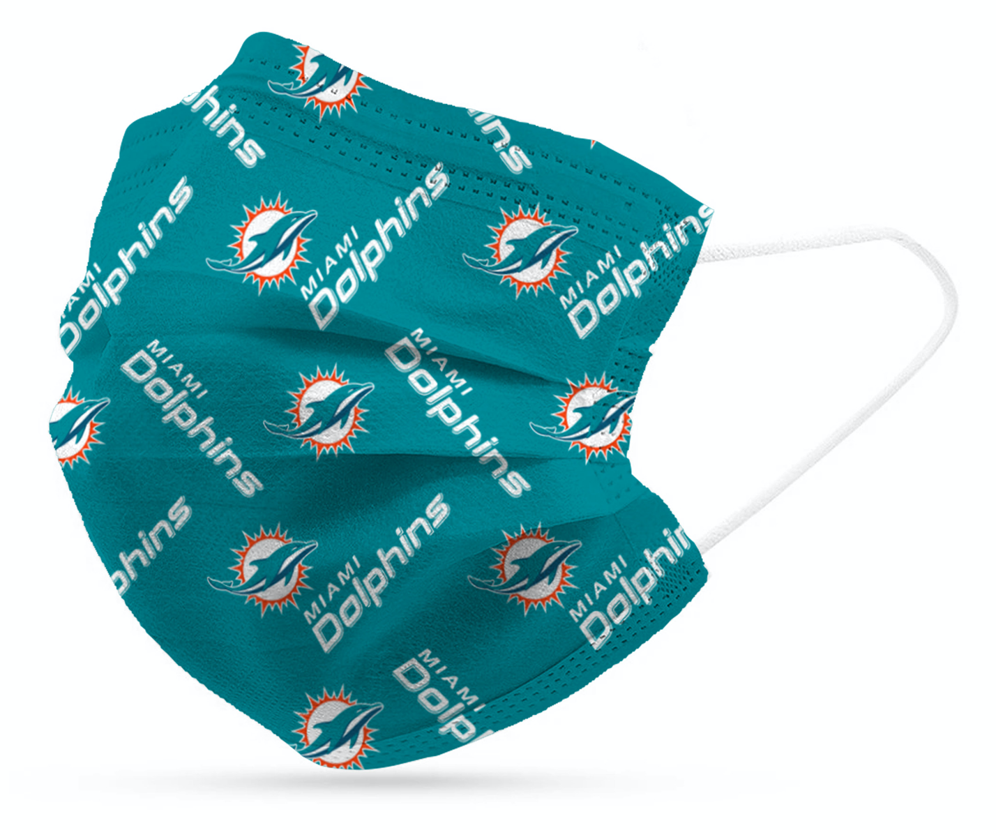 Miami Dolphins Three Layer Disposable Face Masks - 6 pack