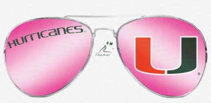 Miami Hurricanes Flippy Magz Sunglasses Reversible Magnet - CanesWear at Miami FanWear Decals & Stickers Flippy Magz CanesWear at Miami FanWear