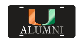 Miami Hurricanes Alumni Front License Plate Tag - CanesWear at Miami FanWear Automobile Accessories Craftique CanesWear at Miami FanWear