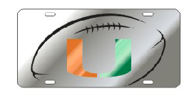 Miami Hurricanes Football Front Logo License Plate - CanesWear at Miami FanWear Car Accessories Craftique CanesWear at Miami FanWear