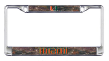 Miami Hurricanes Real Tree Camo Metal Plate Frame - CanesWear at Miami FanWear Automobile Accessories Craftique CanesWear at Miami FanWear