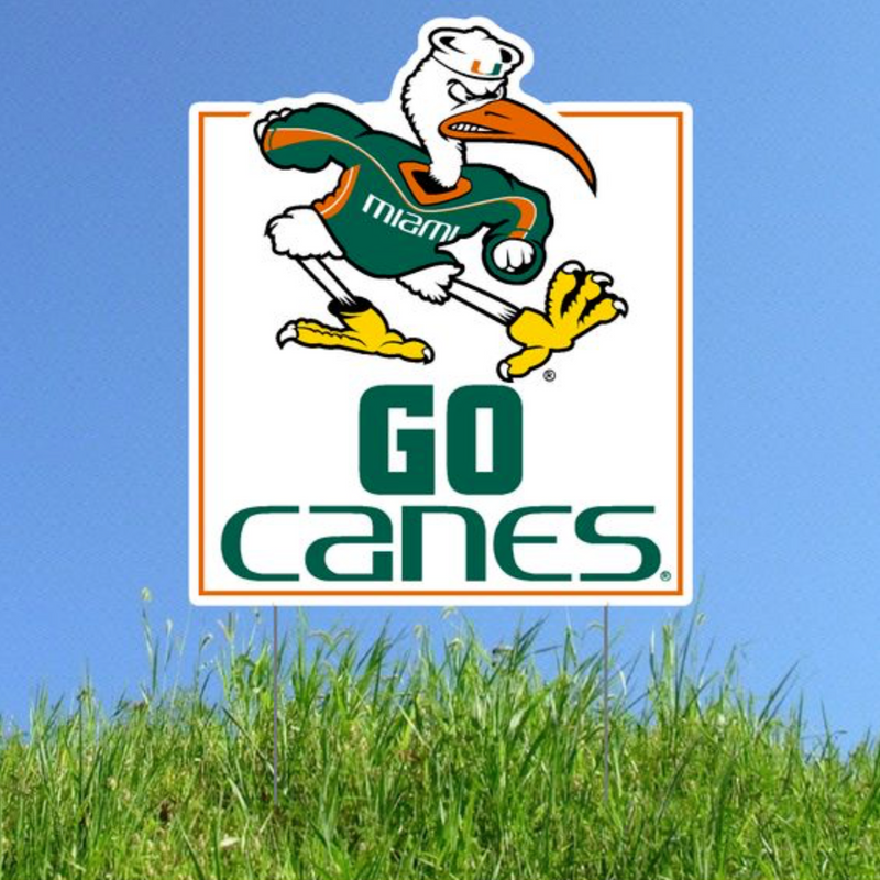 Miami Hurricanes Sebastian Go Canes Lawn Sign