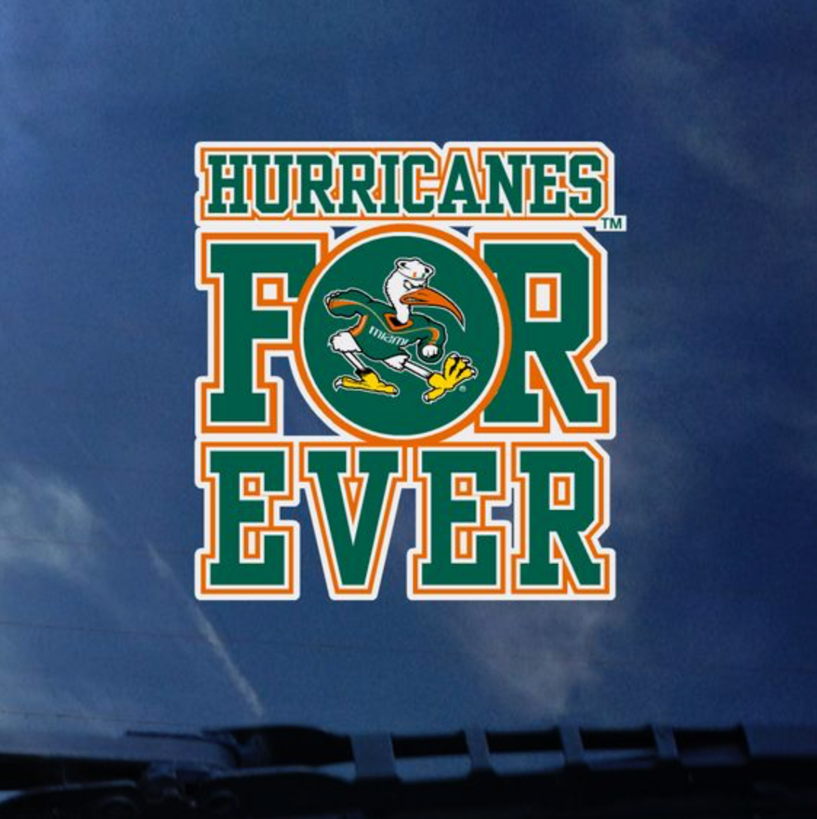 Miami Hurricanes Hurricanes Forever with Sebastian Decal - 3 1/2" x 4"