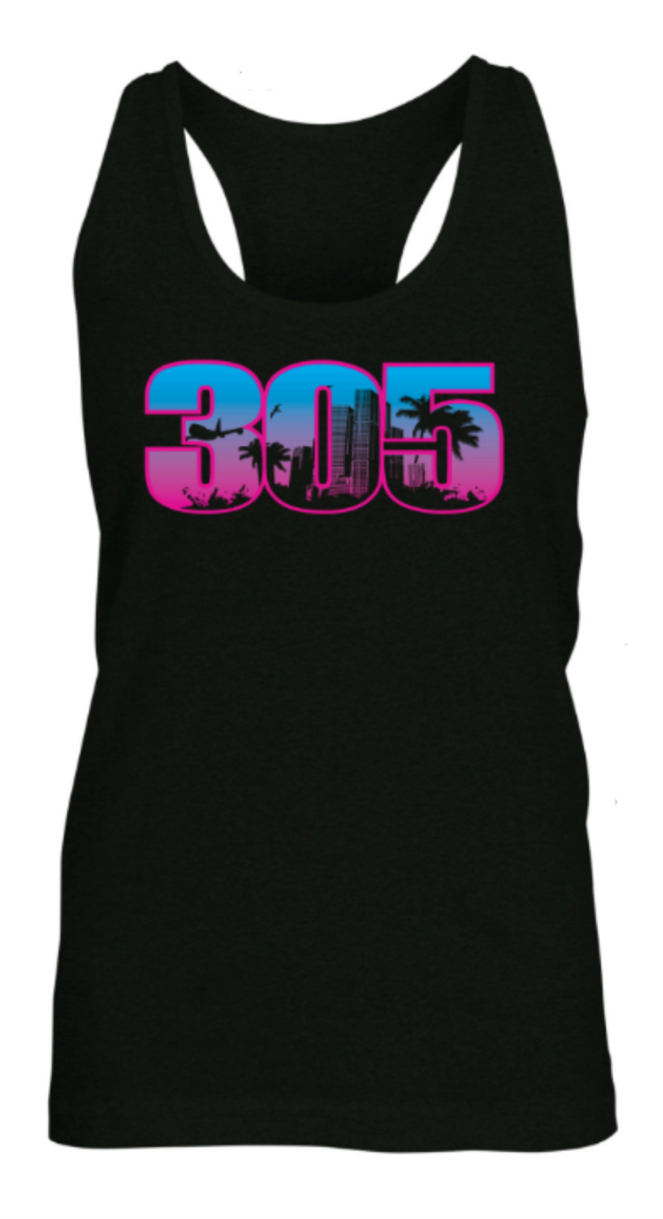 305 Miami Skyline Women's Tank Top - Black