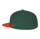 Miami Hurricanes adidas Baseball Fitted Hat - Green