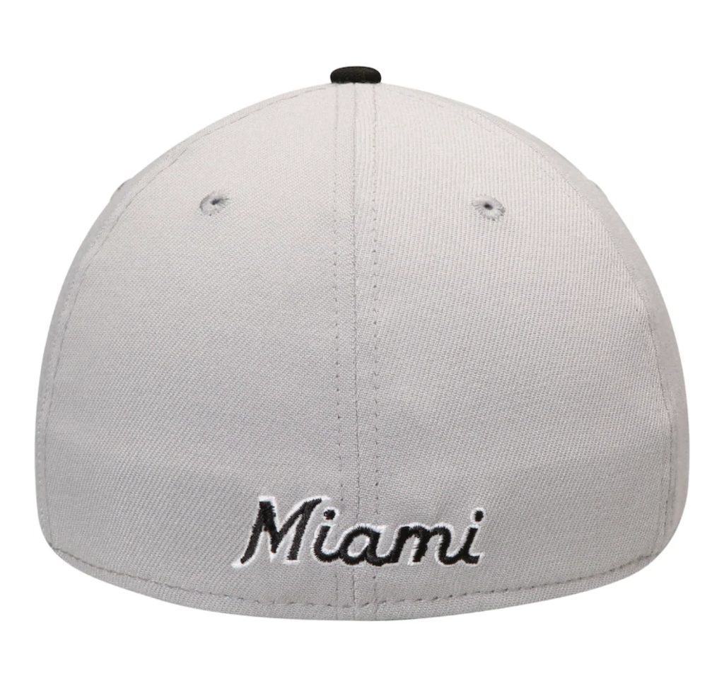 Miami Marlins Classic Flex Fitted Hat - Gray / Black