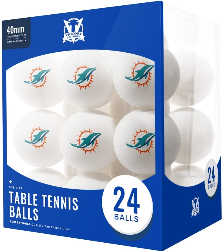 Miami Dolphins Table Tennis Balls - 24 pack