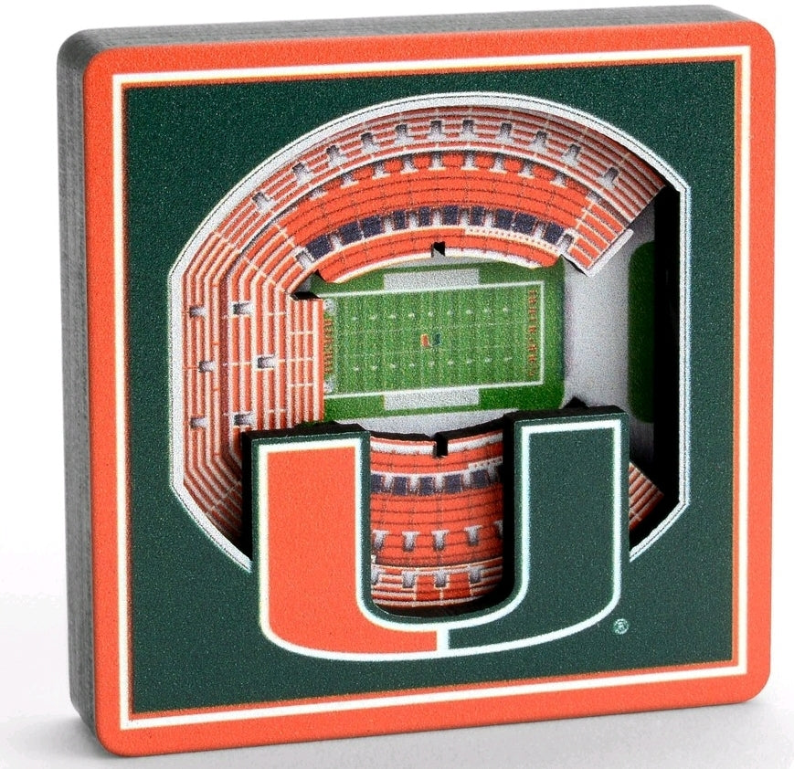 Miami Hurricanes Orange Bowl 3D Stadium Magnet