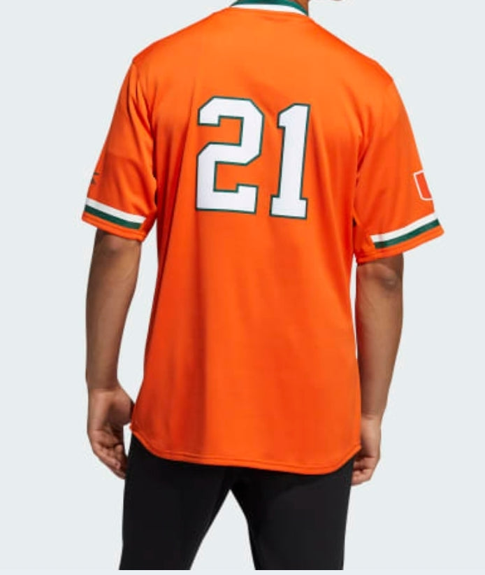Miami Hurricanes Team-Issued adidas #6 Baseball Jersey