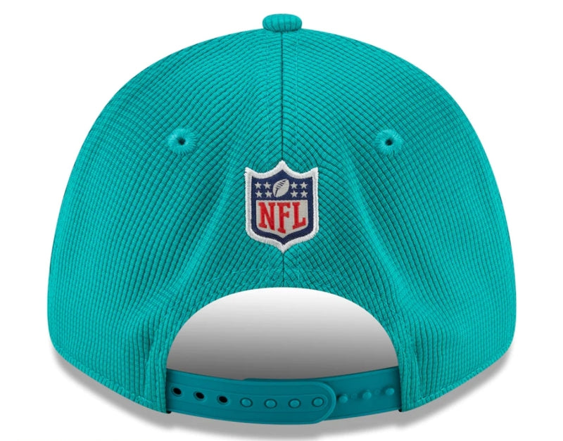 Miami Dolphins New Era 2021 Kids Sideline 9Forty Adjustable Stretch-Snapback Hat - Aqua