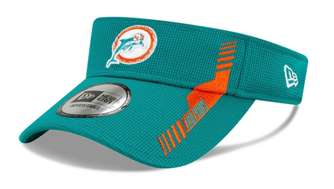 Miami Dolphins New Era Sideline Throwback Visor - Aqua
