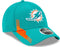 Miami Dolphins New Era 2021 Kids Sideline 9Forty Adjustable Stretch-Snapback Hat - Aqua
