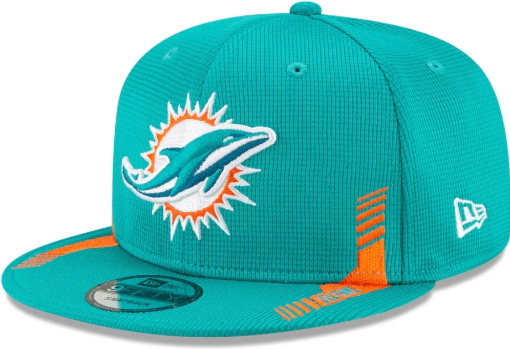 Miami Dolphins New Era 2021 Youth Home Sideline 9Fifty Snapback Hat