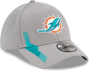 Miami Dolphins New Era Sideline 39Thirty Flex Fitted Hat - Grey
