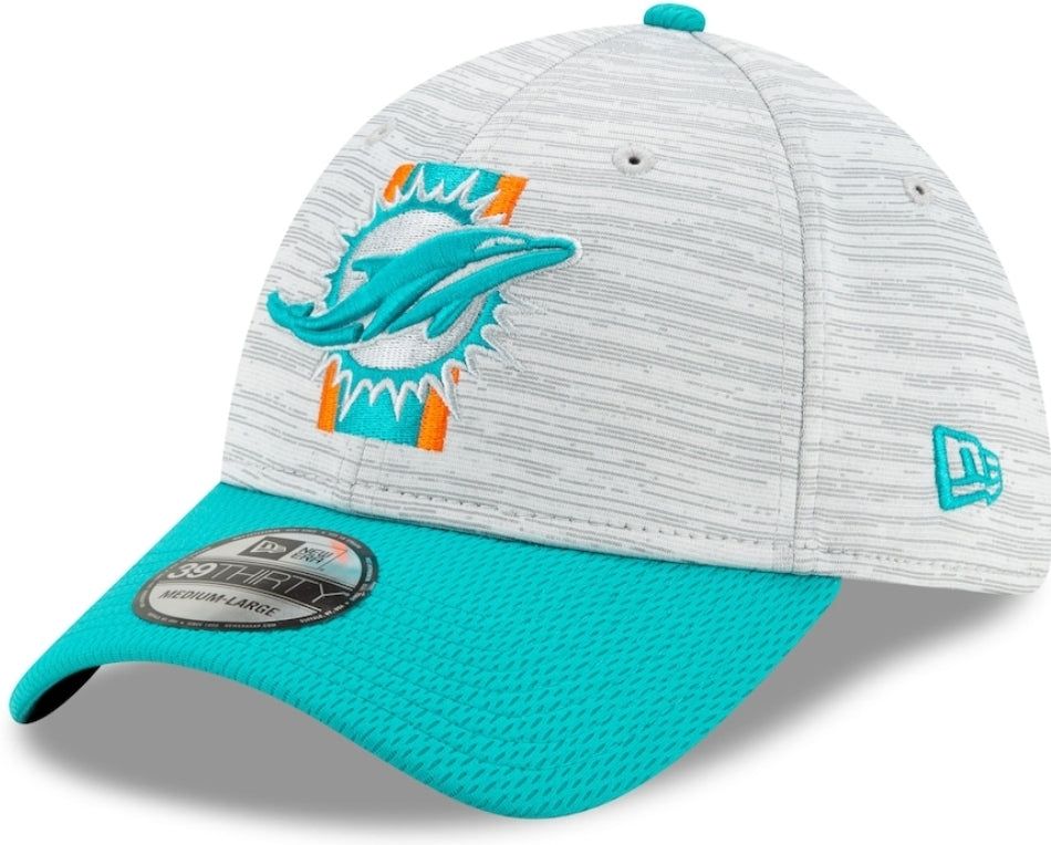 Miami Dolphins New Era Training Camp 39Thirty Flex Hat - Grey