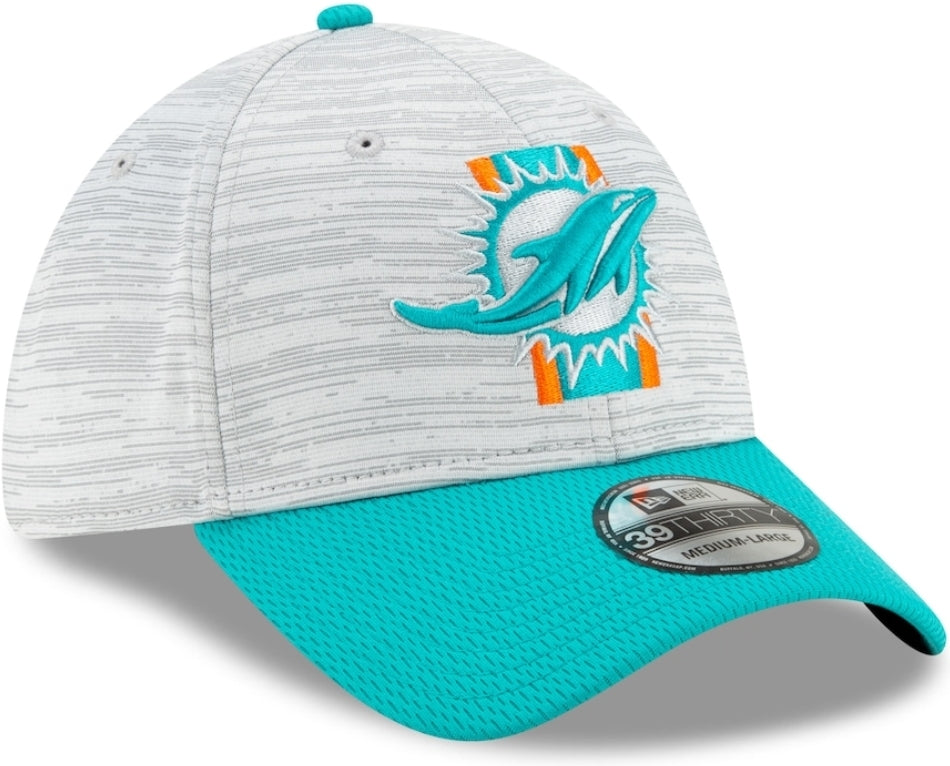 Miami Dolphins New Era Training Camp 39Thirty Flex Hat - Grey