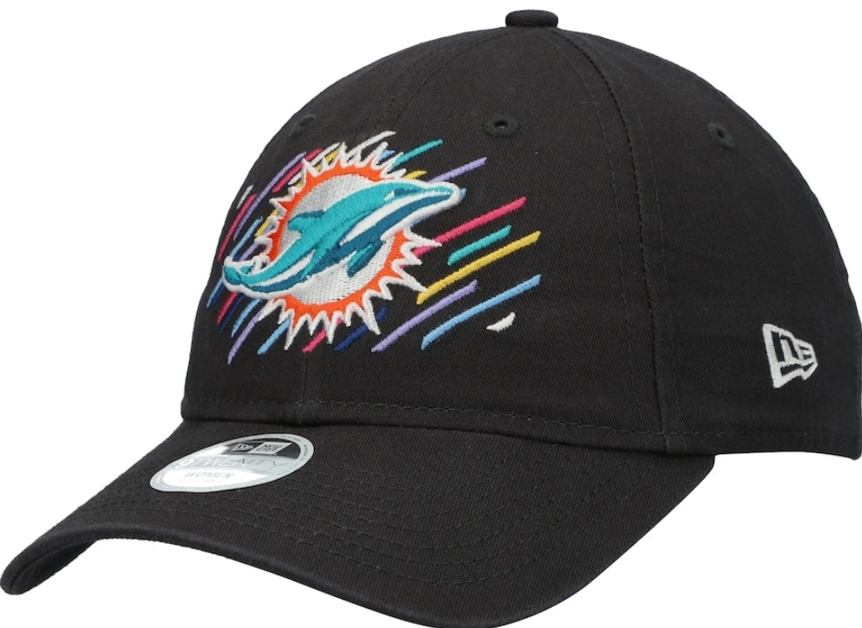 Miami Dolphins Women’s New Era Crucial Catch 9Twenty Adjustable Hat - Charcoal