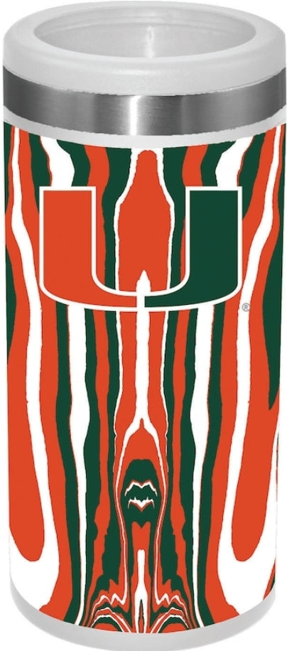 Miami Hurricanes 12 oz Tie-Dye Slim Can Koozie Tumbler