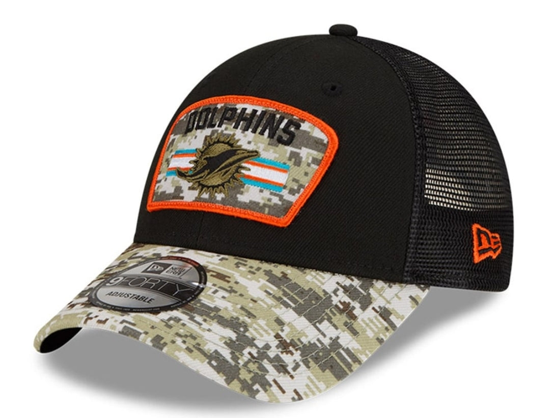 Miami Dolphins New Era Salute to Service 9Forty Adjustable Hat