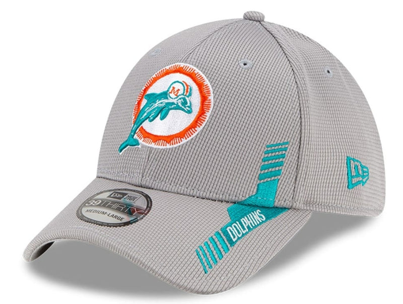 Miami Dolphins New Era Sideline Home Vintage Logo 39Thirty Flex Fitted Hat - Grey