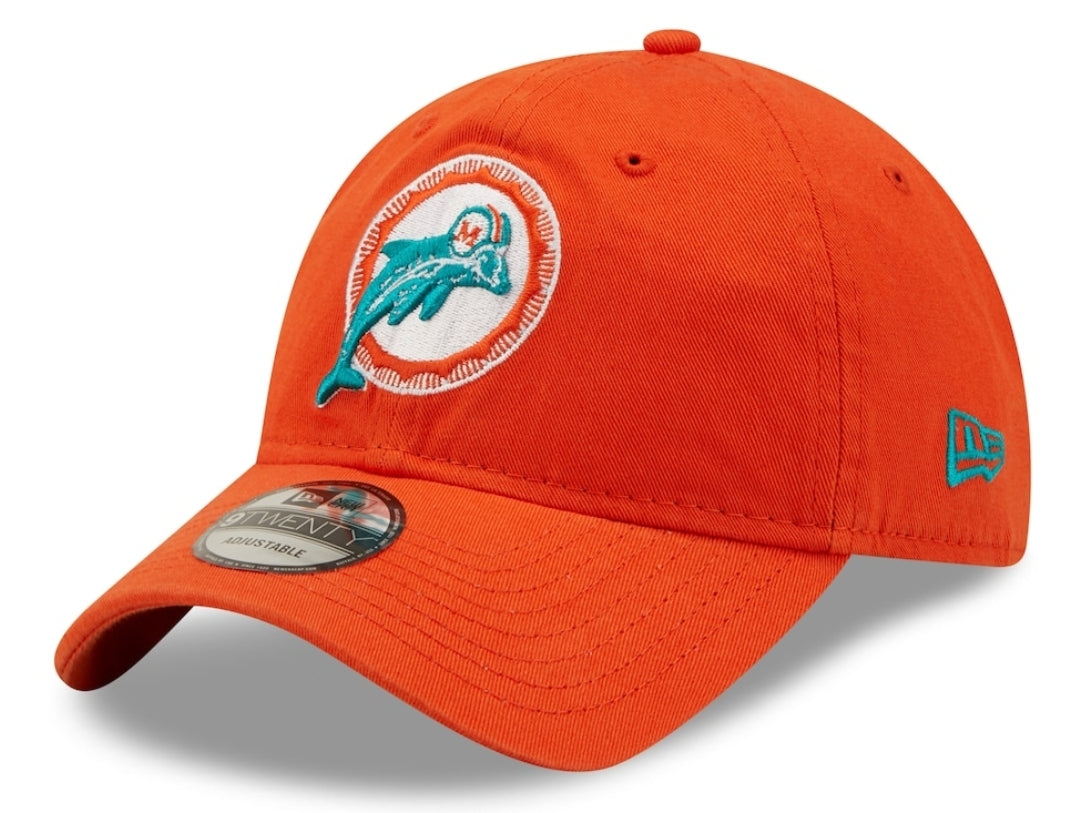 Miami Dolphins New Era Classic 2.0 Vintage Logo 9twenty Adjustable Hat - Orange