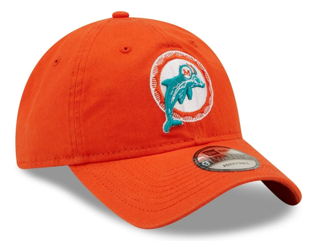 Miami Dolphins New Era Classic 2.0 Vintage Logo 9twenty Adjustable Hat - Orange