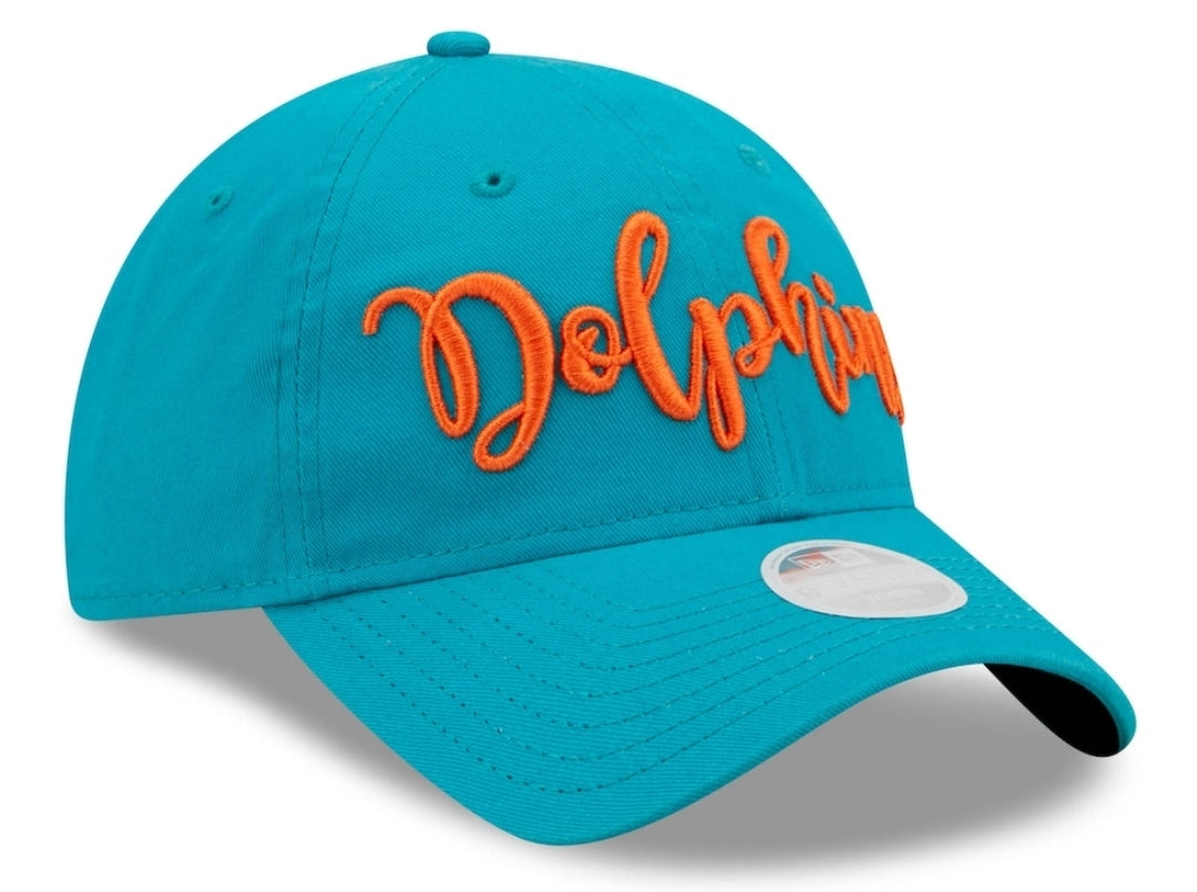 Miami Dolphins Women’s New Era Script 9Twenty Adjustable Hat