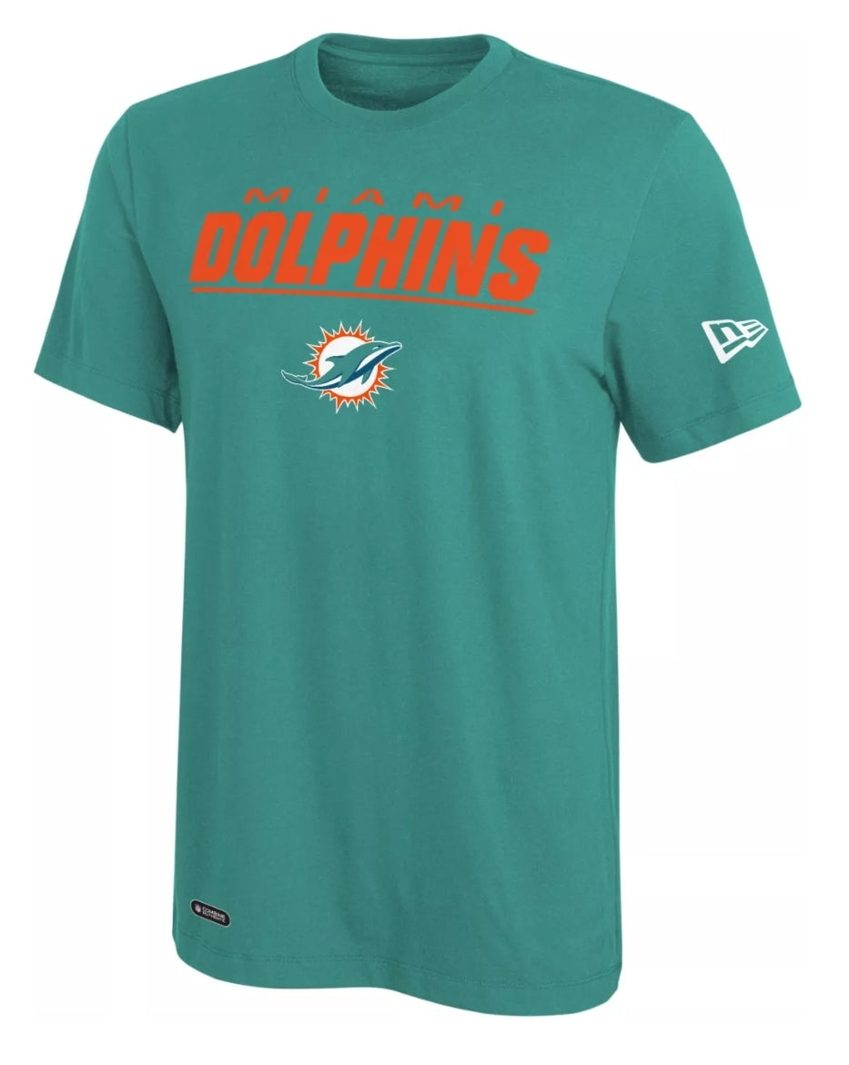 Miami Dolphins New Era Stated Turbo Green Combine T-Shirt - Aqua