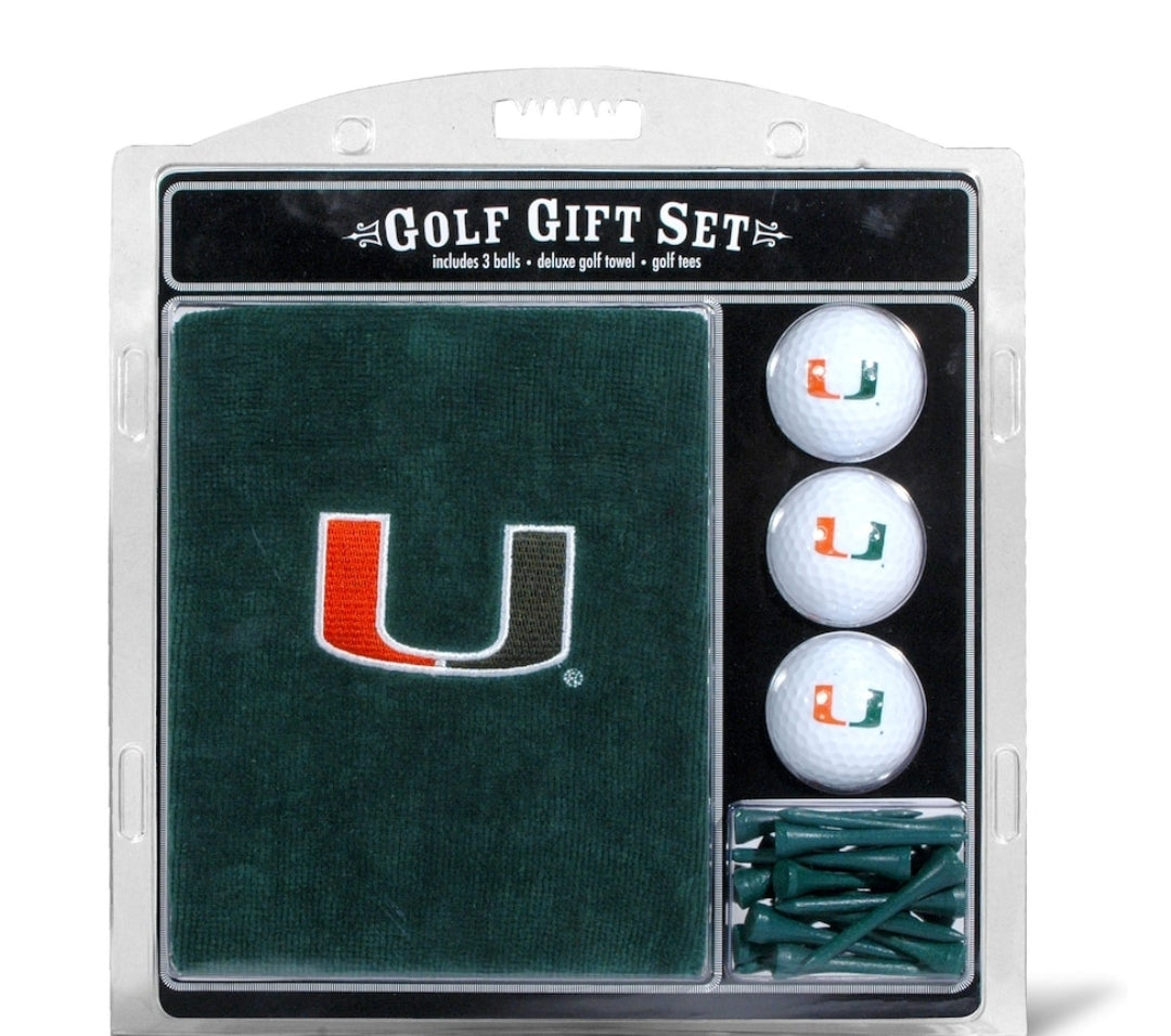 Miami Hurricanes Deluxe Golf Gift Set