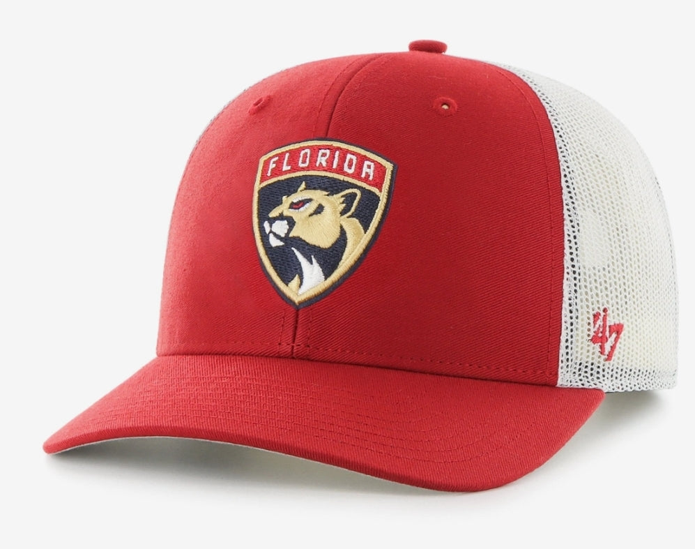 Florida Panthers '47 Brand Primary Logo Trucker Hat - Red/White