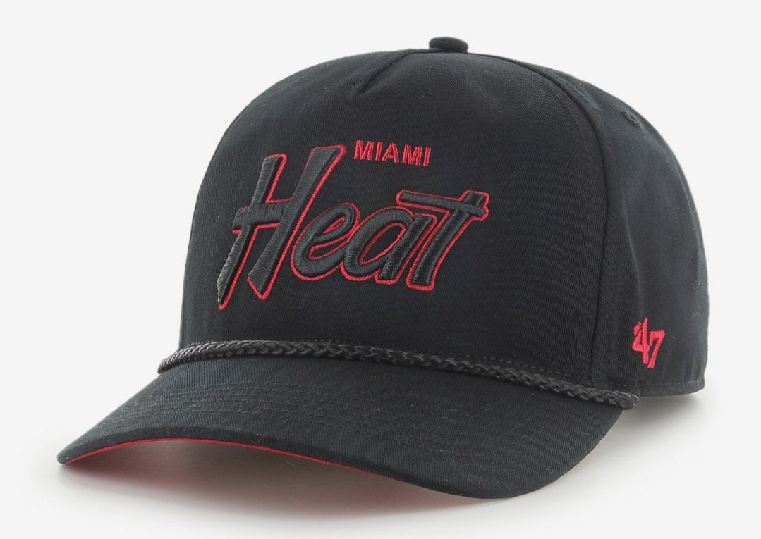 Miami Heat 47 Brand Crosstown Script Rope Hat - Black