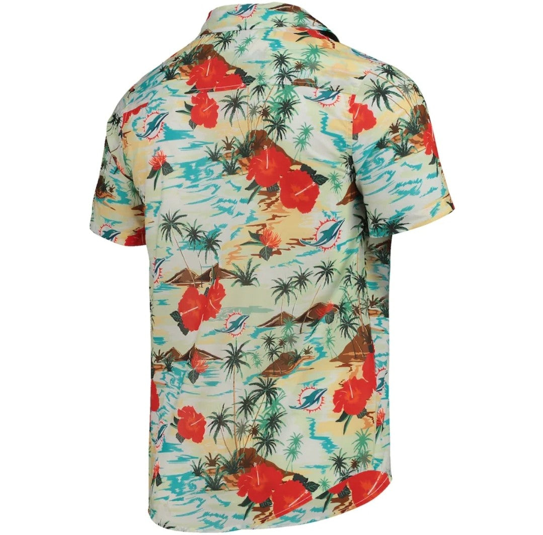 Miami Dolphins FOCO Paradise Floral Button-Up Shirt