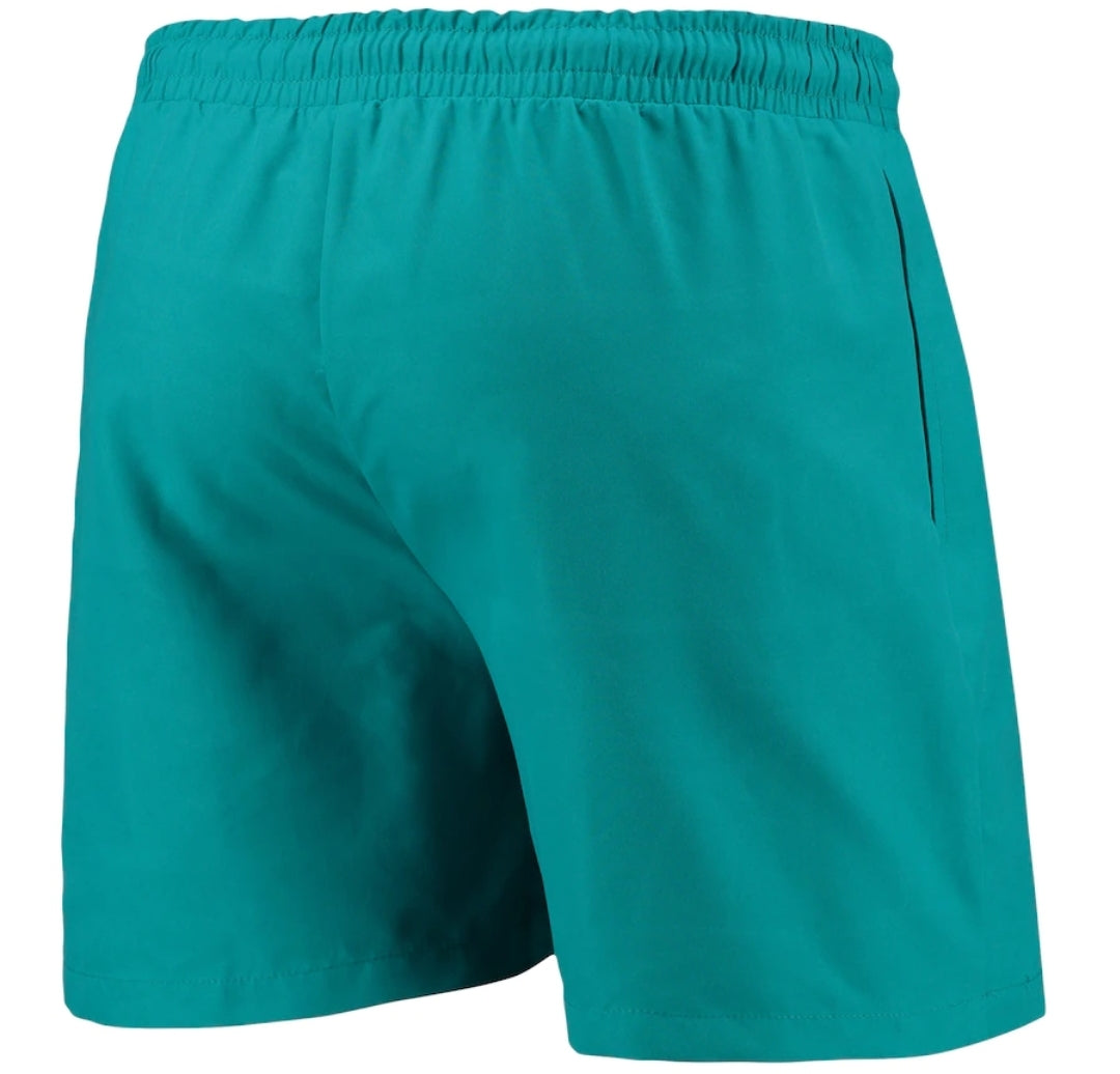 Miami Dolphins FOCO Magic Print Palm Traditional Swim Shorts - Aqua