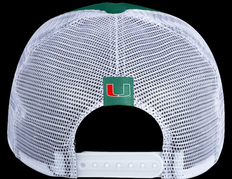 Miami Hurricanes adidas Miami Script Foam Trucker Hat - Green