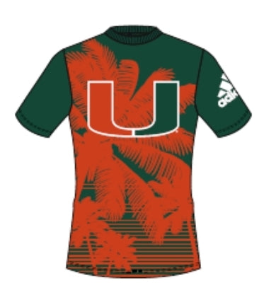 Miami Hurricanes adidas AeroReady Tailgate Jersey - Green/Orange