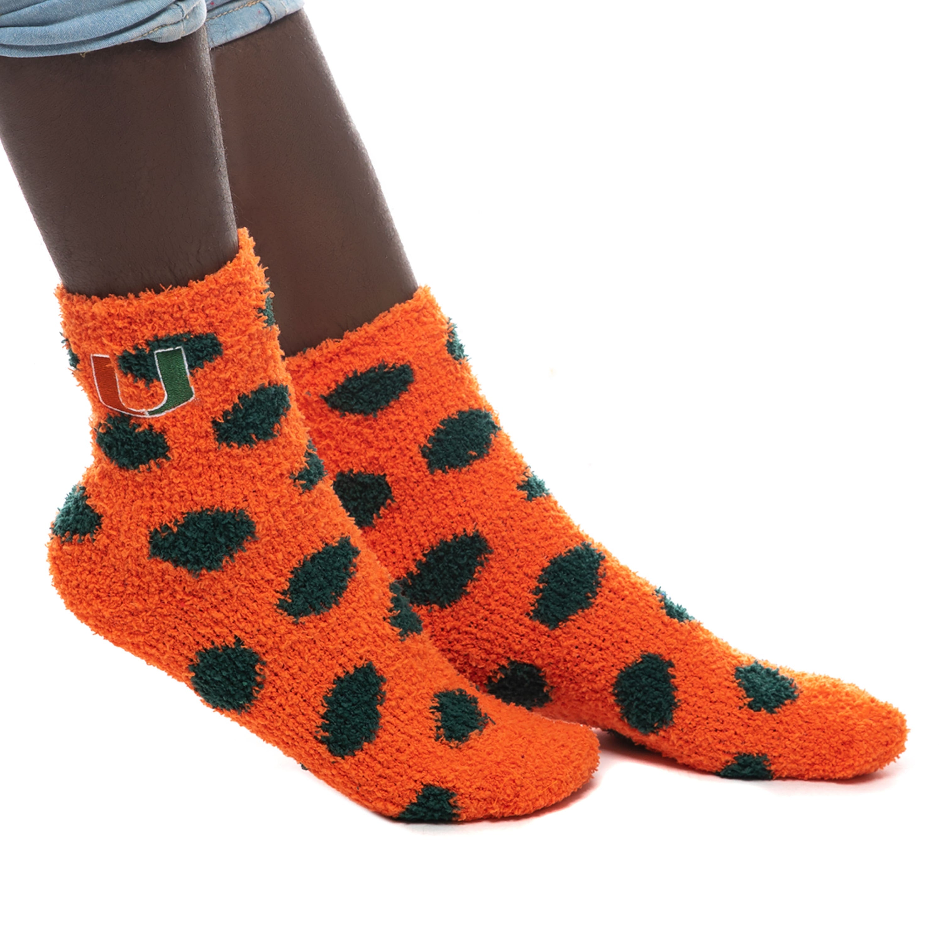 Miami Hurricanes ZooZatz Plush Socks - Orange/Green