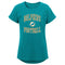 Miami Dolphins Youth Girls Team Lace Dolman T-Shirt - Aqua