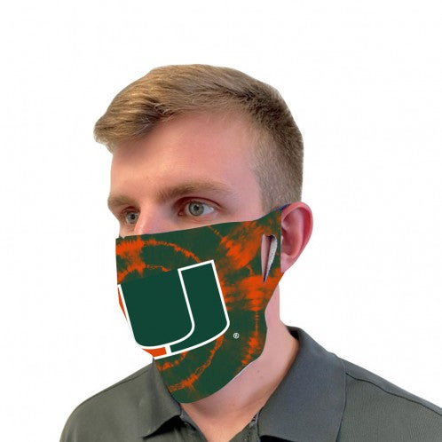 Miami Hurricanes Fan Mask Face Covers - Tie Dye