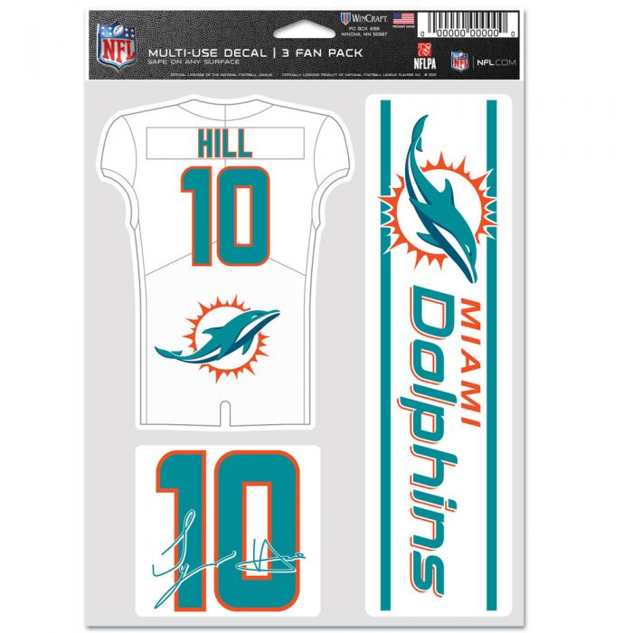 Miami Dolphins Tyreek Hill Fan 3 Pack Multi-Use Decals