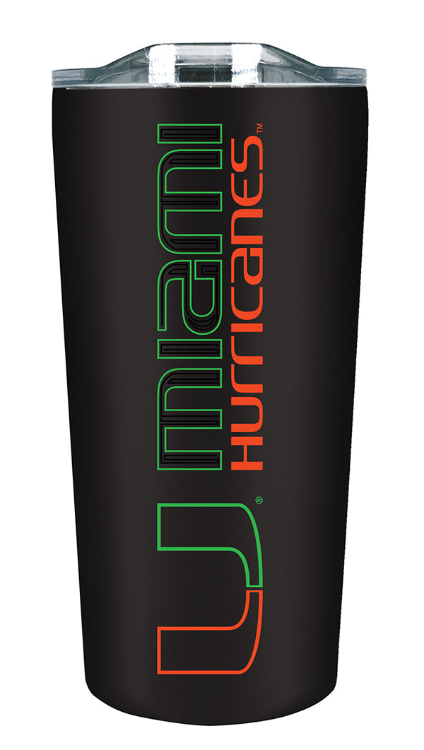 Miami Hurricanes Miami Nights Stainless Steal Soft Touch 18oz Tumbler - Black