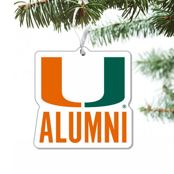 Miami Hurricanes 'U Alumni' Clear Acrylic Ornament