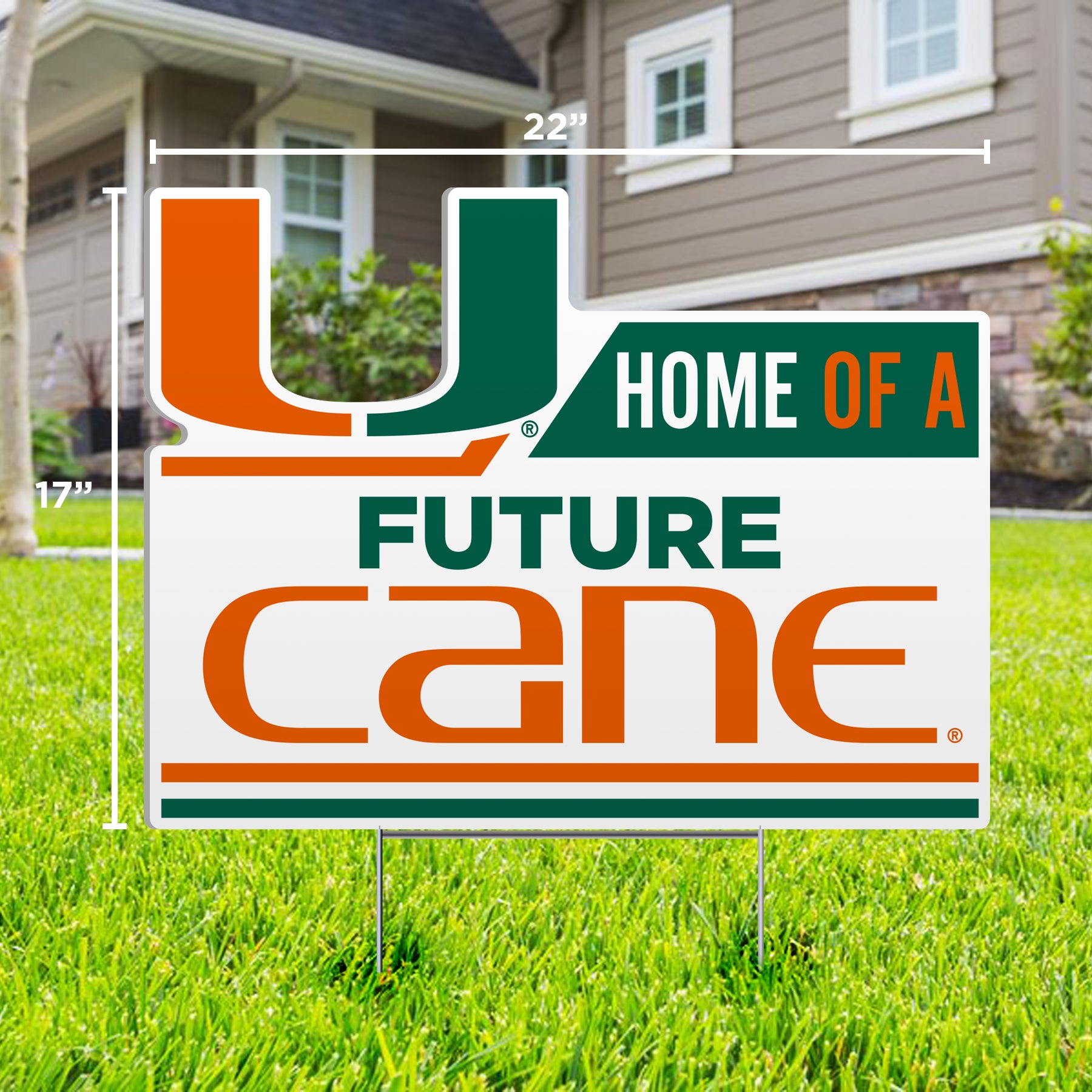 Miami Hurricanes Home of a Future Cane Sebastian Lawn Sign