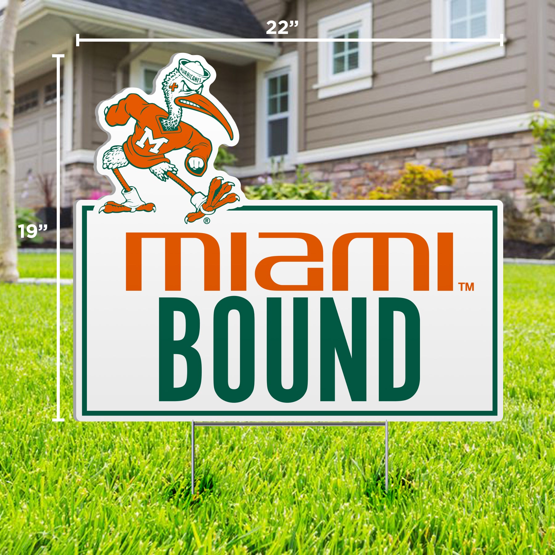 Miami Hurricanes Miami Bound Sebastian Lawn Sign