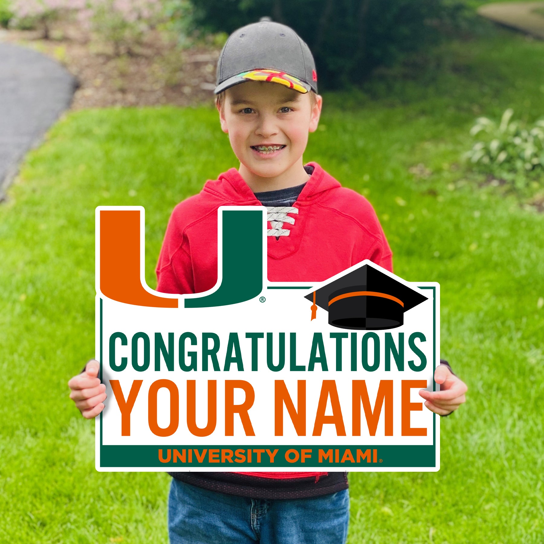 Miami Hurricanes Custom Congratulations U Lawn Sign