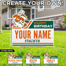 Miami Hurricanes Custom Happy Birthday w/ Sebastian Lawn Sign