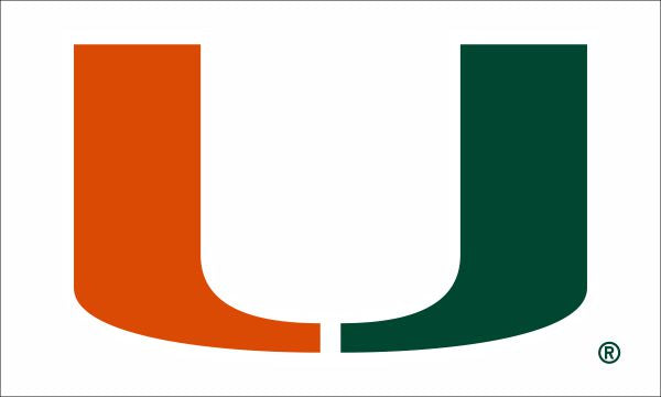 Miami Hurricanes White 3x5 U Flag